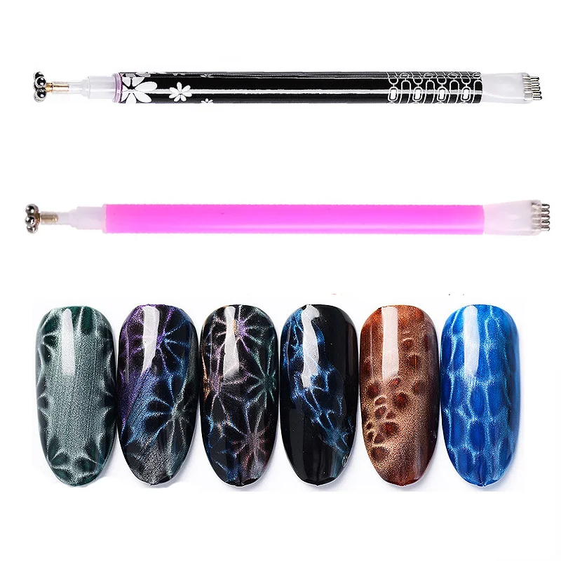 

1pc Double Head Nail Art Cat Eye Rod Magnetic Flower Nails Tip for All Cat Eye Magnet Gel Polish Manicure Accessories Tool New