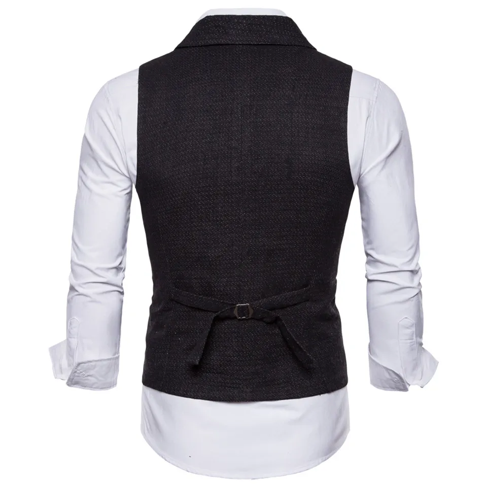 Riinr Wedding Dress High-quality Goods Cotton Men's Fashion Design Suit Vest Grey Black High-end Men's Business Casual Suit Vest