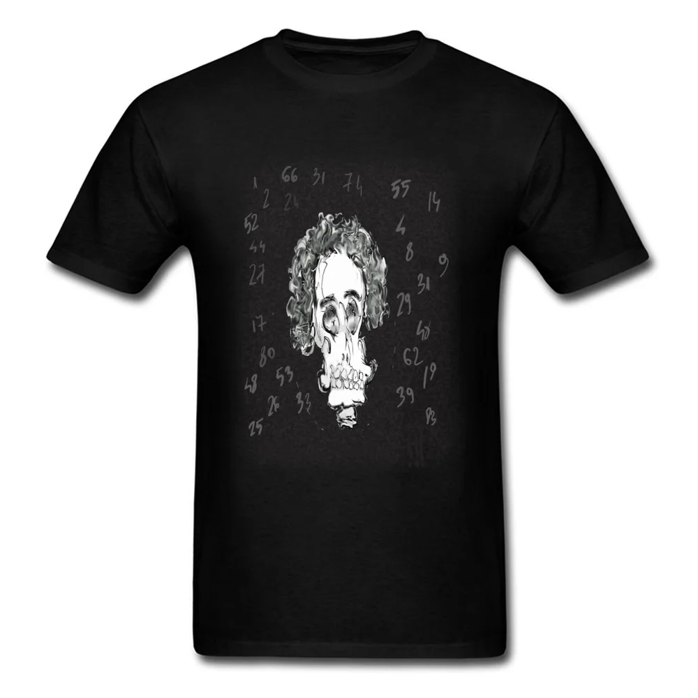 Casual SKULL Round Neck Tshirts VALENTINE DAY Tops Shirts Short Sleeve for Men High Quality 100% Cotton Family T-shirts SKULL black