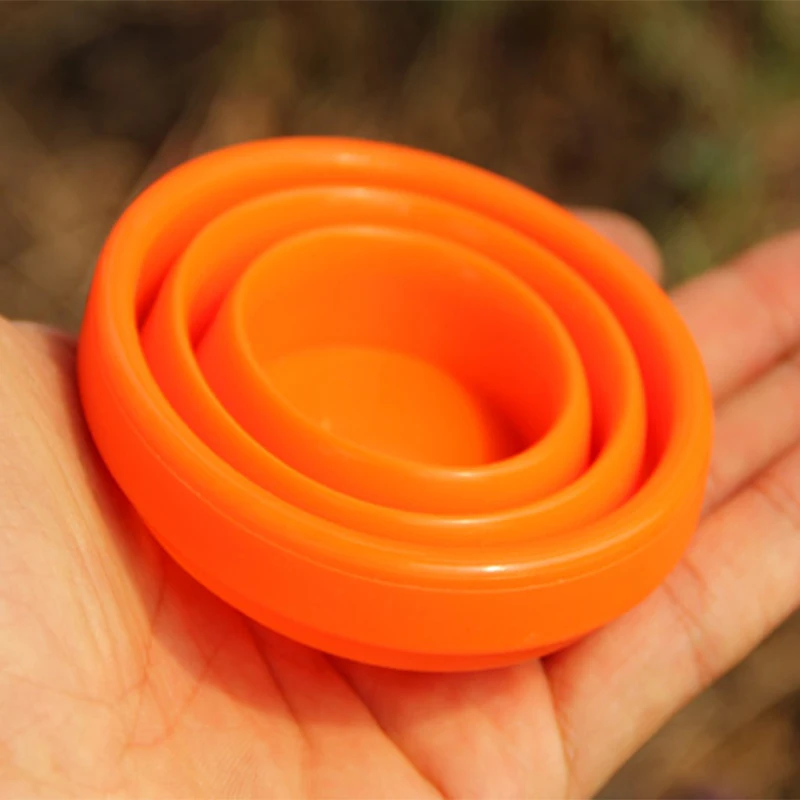 Arce de fuego 200 ml silicio taza plegable al aire libre telescópica plegable copas Camping Set de cocina Cubiertos Plegables FMP-319