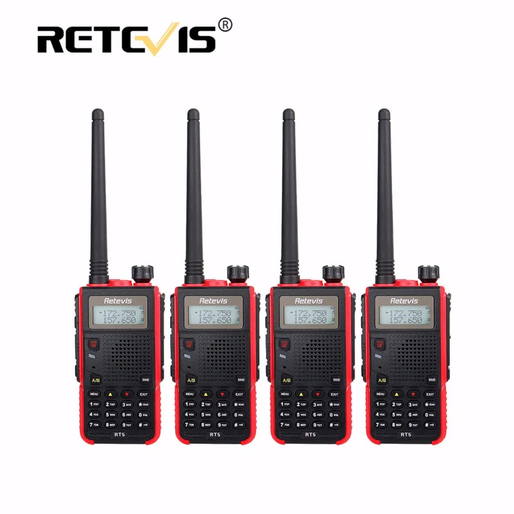 4pcs Walkie Talkies Retevis RT5 5W 128CH Dual Band VHF UHF Frequency Portable Radio Set Amateur Radio Communicator Walkie-Talkie