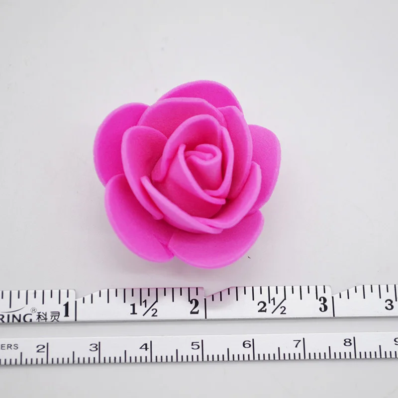 Artificial Rose Flower Foam Bear Shape Foam Flower Head DIY Craft Birthday Party Decoration Valentine's Day Gift Ribbon Decorati