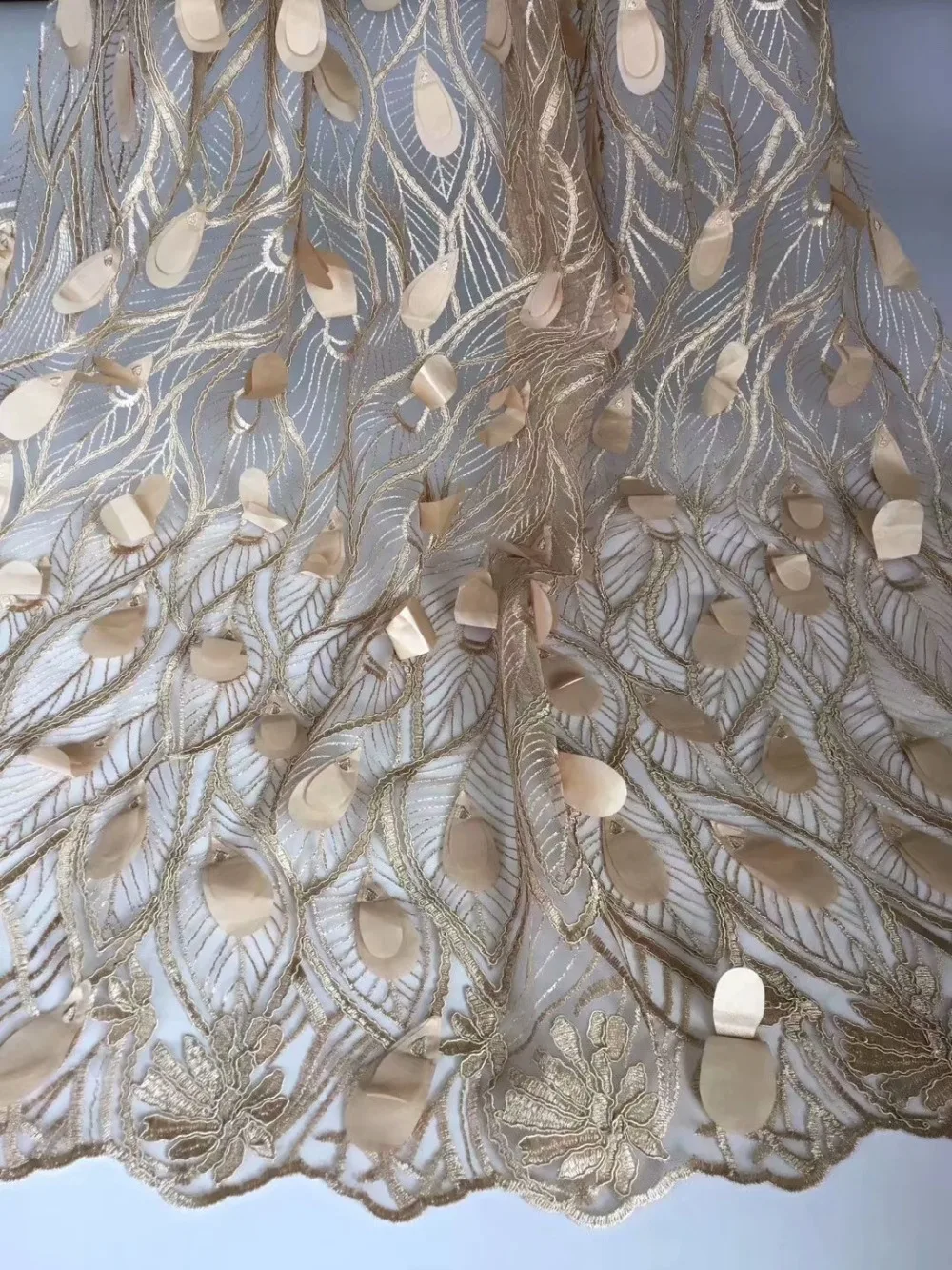 

African appliqued Tulle Lace Fabric High Quality Lace Material Net French Embroidery Nigeria Lace Fabric RFDE081