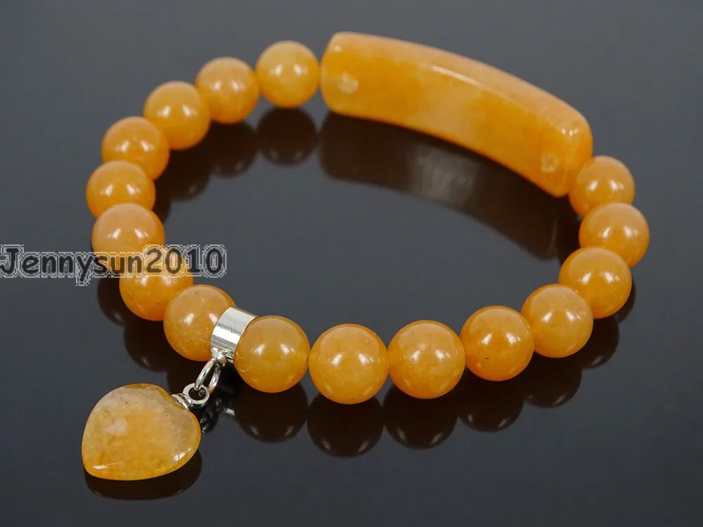 

Natural Red Aventurine Gems Stone Heart Bar Round Beads Stretchy Bracelet Healing Reiki Chakra 5Strands / Pack