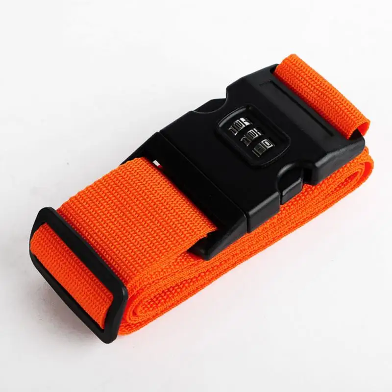 Полезный дорожный Багаж чемодан Ремень багажный рюкзак безопасный ремень с безопасным кодовым замком - Цвет: orange with lock