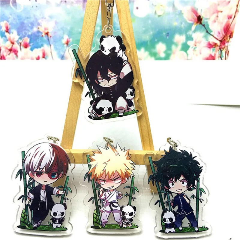 

Anime my hero Academy keychains Acrylic Keychain Keyring Charm Stand Figure Key Ring New Key Chains