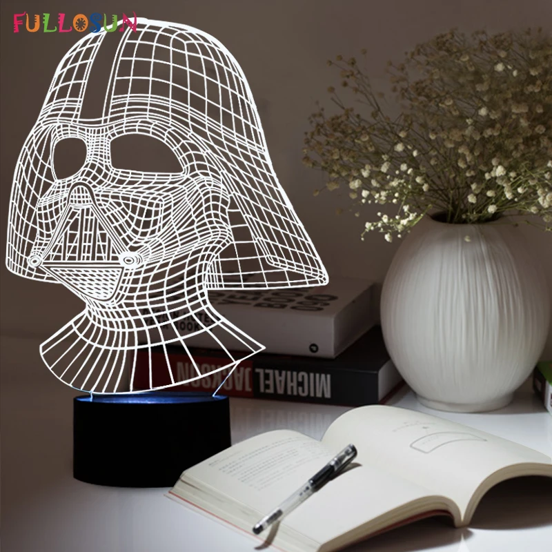 

Cool and Handsome Star Wars Darth Vader  Shape  3D Illusion L night light as Home Decoration.