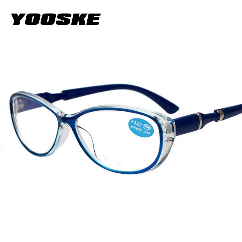 

YOOSKE Cat Eye Reading Glasses Women Farsighted Eyeglasses Frame Ultralight Elegant Film Resin Hyperopia Old Light Glasses 2.5