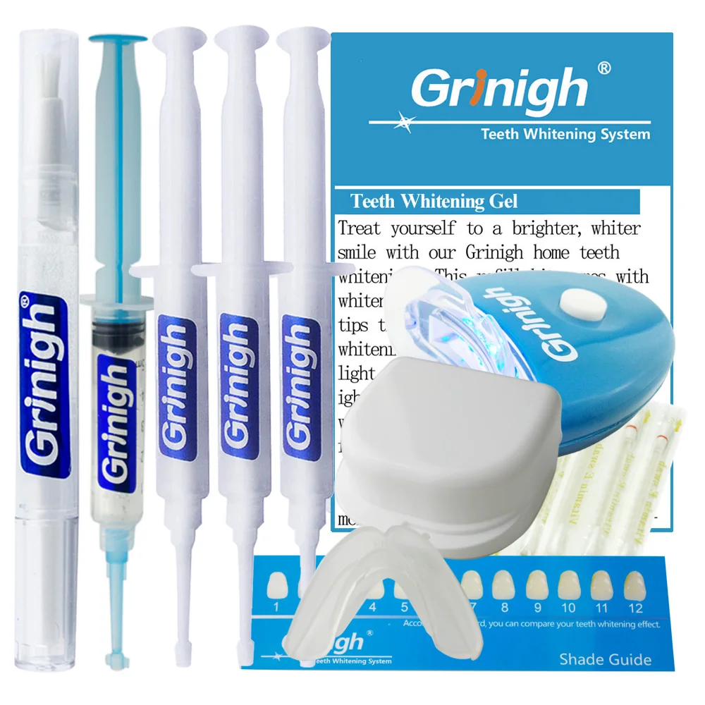 Grinigh Home 35 Strongest Teeth Whitening Kit with 35 Hydrogen Peroxide Gel,LED Light