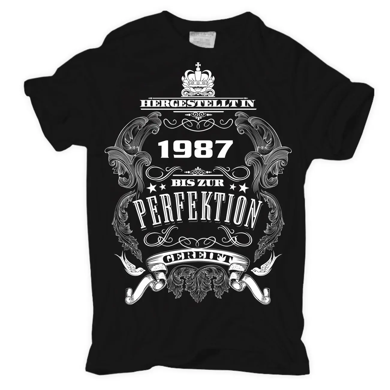 Футболка Bis Zur Perfektion Gereift Geschenk. Мужская хлопковая футболка Geburtstag Fun облегающая