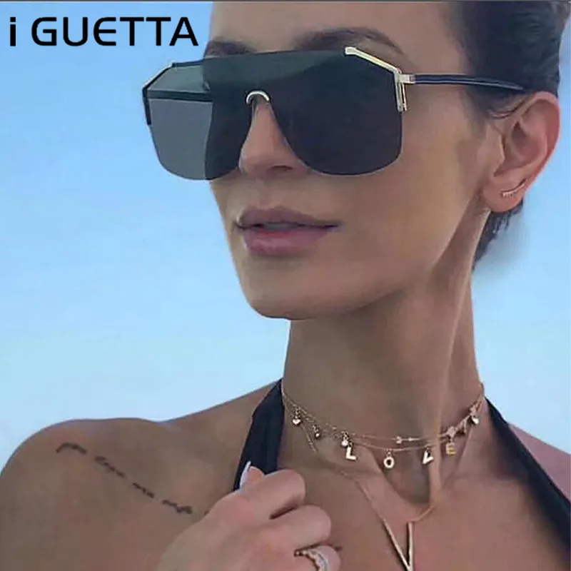 IGUETTA квадратные роскошные солнцезащитные очки женские брендовые дизайнерские женские большие рамки с подключенными линзами Дизайн Мода UV400 IYJB132