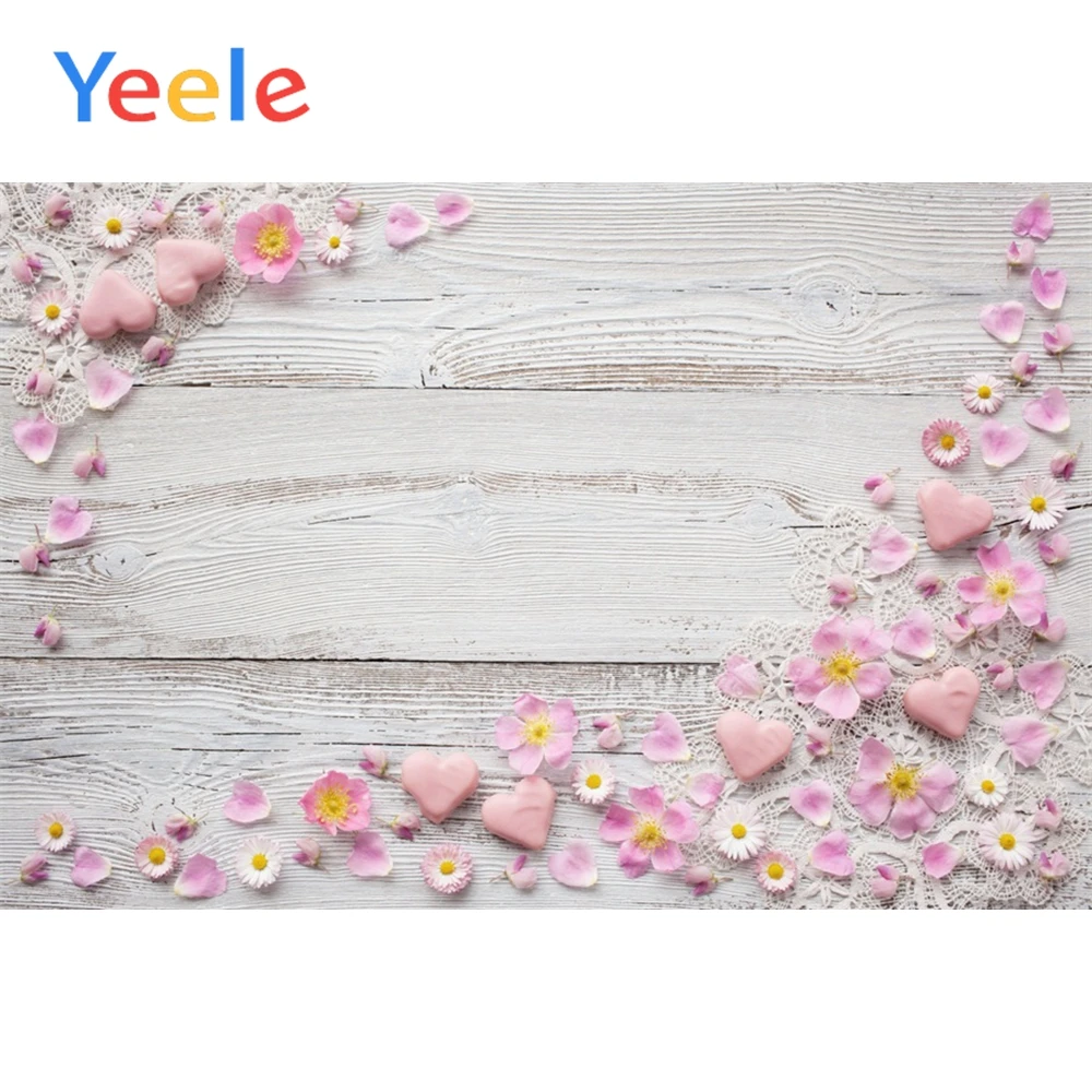 

Yeele Planks Flowers Love Heart Gift Texture Baby Portrait Photography Backdrops Photographic Backgrounds Props For Photo Studio