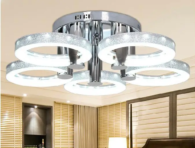 

Silver LED 18W Acrylic Ceiling Light with 5 lights Chrome Finish)Size:73*73*20CM 85-265V