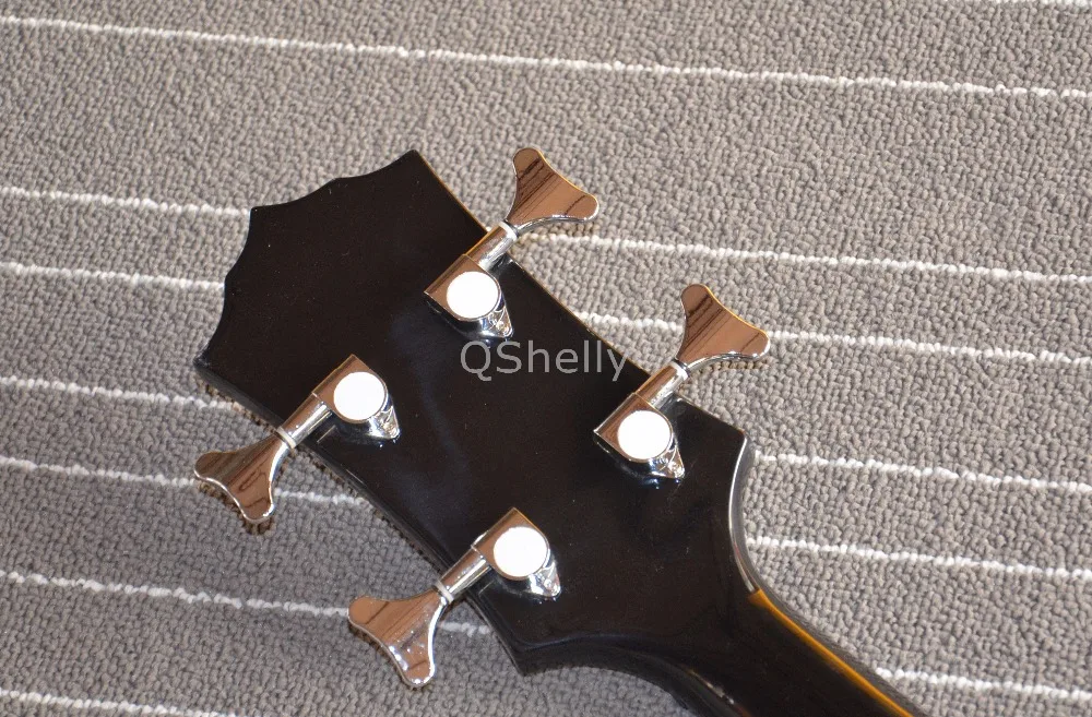 Высокое качество Qshelly custom cort GENE SIMMONS AXE 4 струны P/J звукосниматель мостовой крышкой электрическая бас гитара Музыкальные инструменты магазин