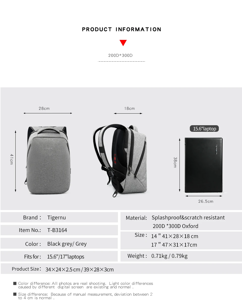 3 anti theft backpack