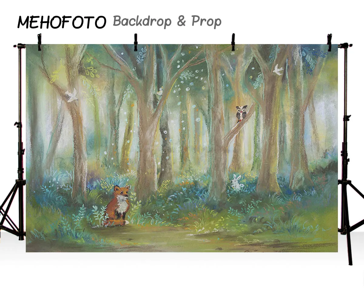 MEHOFOTO на день рождения Фон фотографии деревенской масла лесных животных лисы