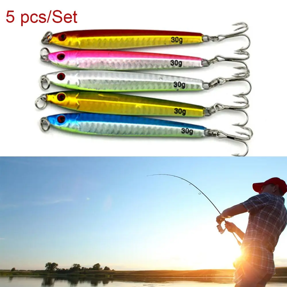 5pcs Lead Casting Metal Jig Deep Sea Slow jig Pitch Glow Head Metal