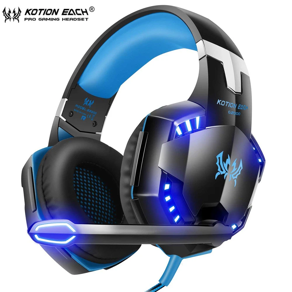cheap KOTION EACH Series Gaming Headset G2000 G2100 G2200 G4000 G9000 Deep Bass Stereo Headphones with mic 2.2M Wired Earphone for PC