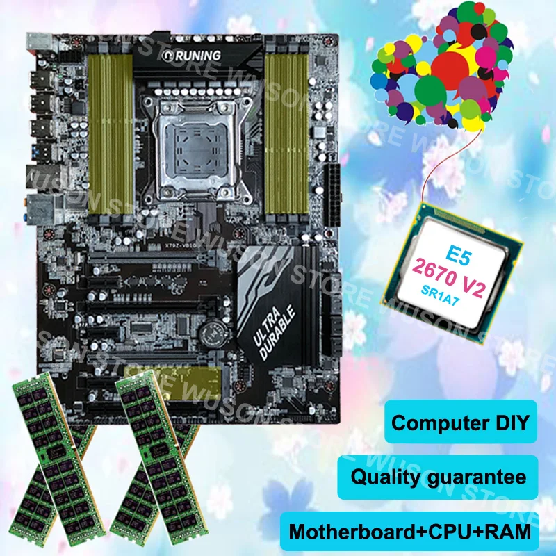 

Motherboard CPU RAM set brand Runing super X79 gaming motherboard CPU Intel Xeon E5 2670 V2 2.5GHz SR1A7 RAM 16G(4*4G) DDR3 RECC