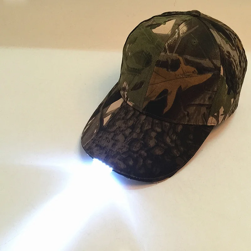 Fishing Led Headlight Hat Camouflage Luminous Hunting Outdoor Sport