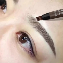 5 цветов макияж глаз карандаш для бровей жидкая татуировка бровей ручка водостойкая натуральный черный коричневый оттенок микроблейдинг 4 кончика бровей