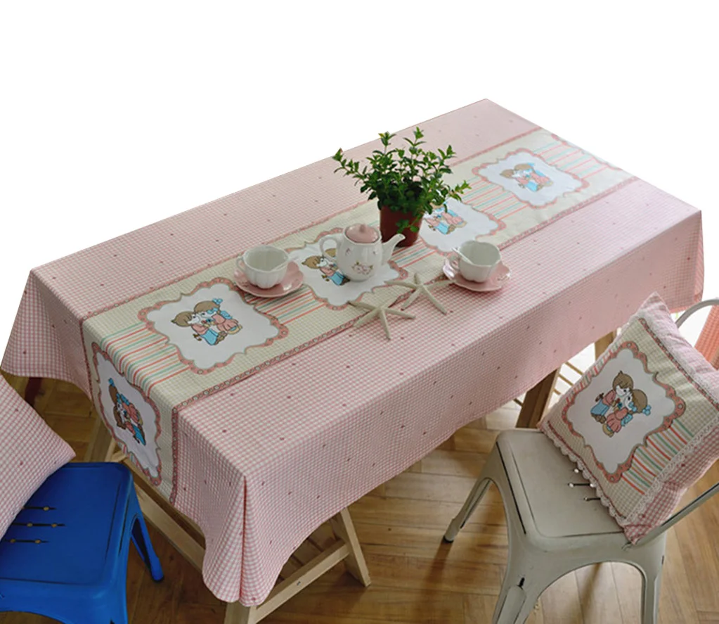 

YO HOOM Kitchen Cotton Tablecloth Tablecover Coffee Table Cloth Table Cover Red Color Optional Pink Blue