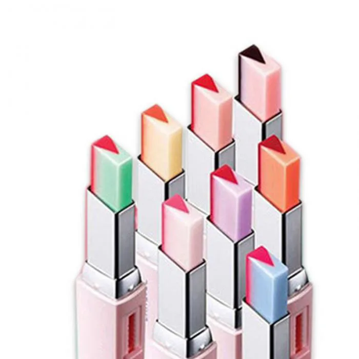 2017 Fashion Korean Bite Lipstick V Cutting Two Tone Tint Silky Moisturzing Nourishing Lipsticks Balm Lip