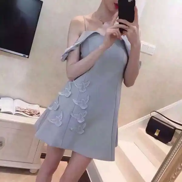 

[Clearance Low Price] Thai Tide Brand Bow Strapless Summer Spaghetti Strap Pink Dress