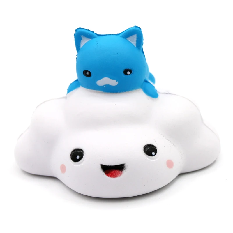 1Pcs Kawaii Squishy Jumbo 10.5cm Clouds Cat Squishy Slow Rising Stress Relief Toys Squeeze Phone Strap Squishi Kid Juguetes
