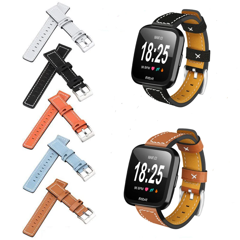 

Watchband For Fitbit Versa Smart Watch Leather Strap Classical Replacement Watch Straps Watch Accessories For Fitbit Versa