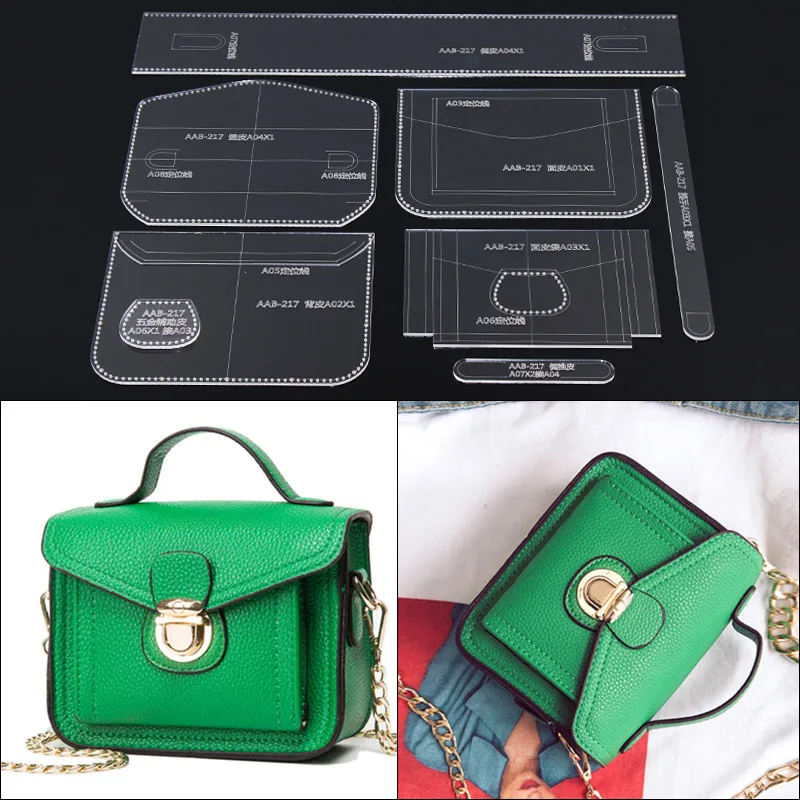 1Set DIY Leathercraft Messenger Bag Acrylic Shoulder Bag Stencil Templatesin Leathercraft Tool