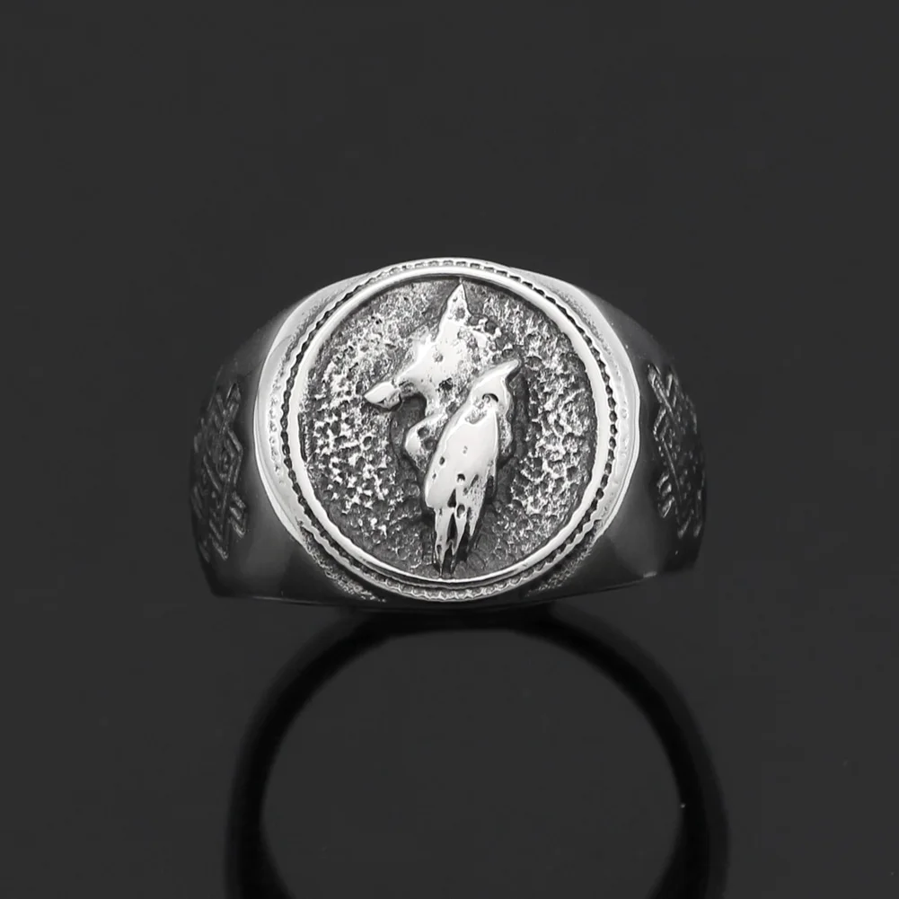 Мужское кольцо из нержавеющей стали 316L norse Викинг один волк и Ворон vantage|Кольца| |