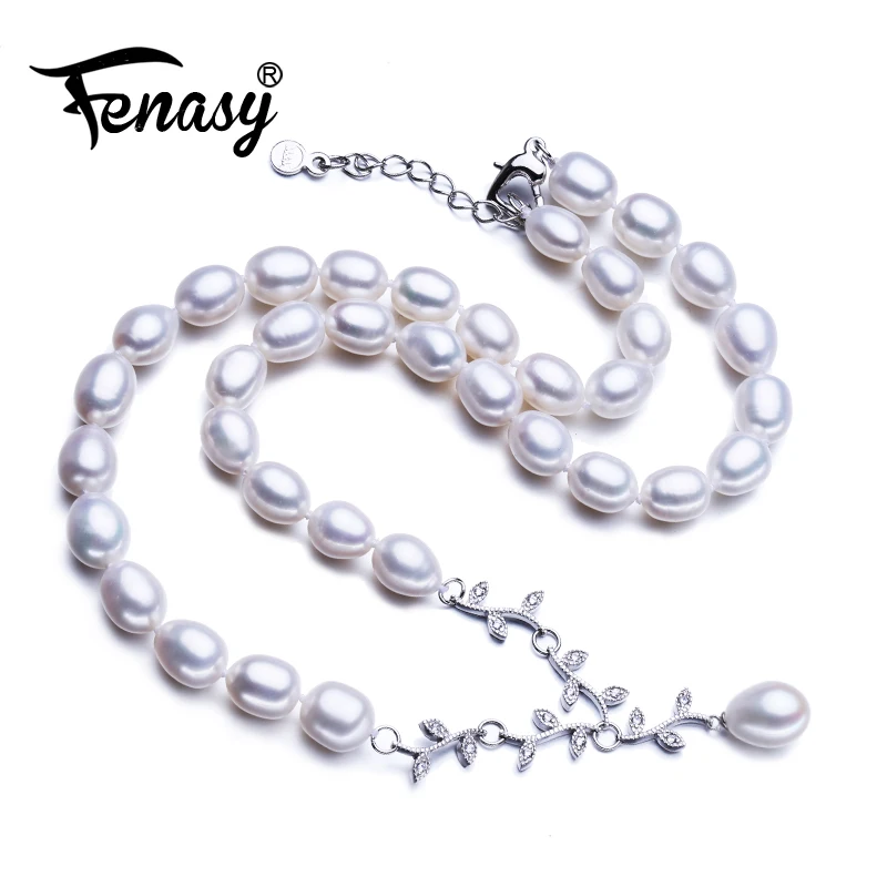 

FENASY Pearl Jewelry,natural pearl necklace fashion necklaces for love,choker Bohemia Leaves necklace for women wedding Jewelry