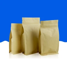 50 шт./лот, пакетик для хранения чая с замком-молнией, коричневый Подарочный пакет из крафт-бумаги, пакетик для еды, закусок, чая, упаковка, бумажный пакет для розничной торговли