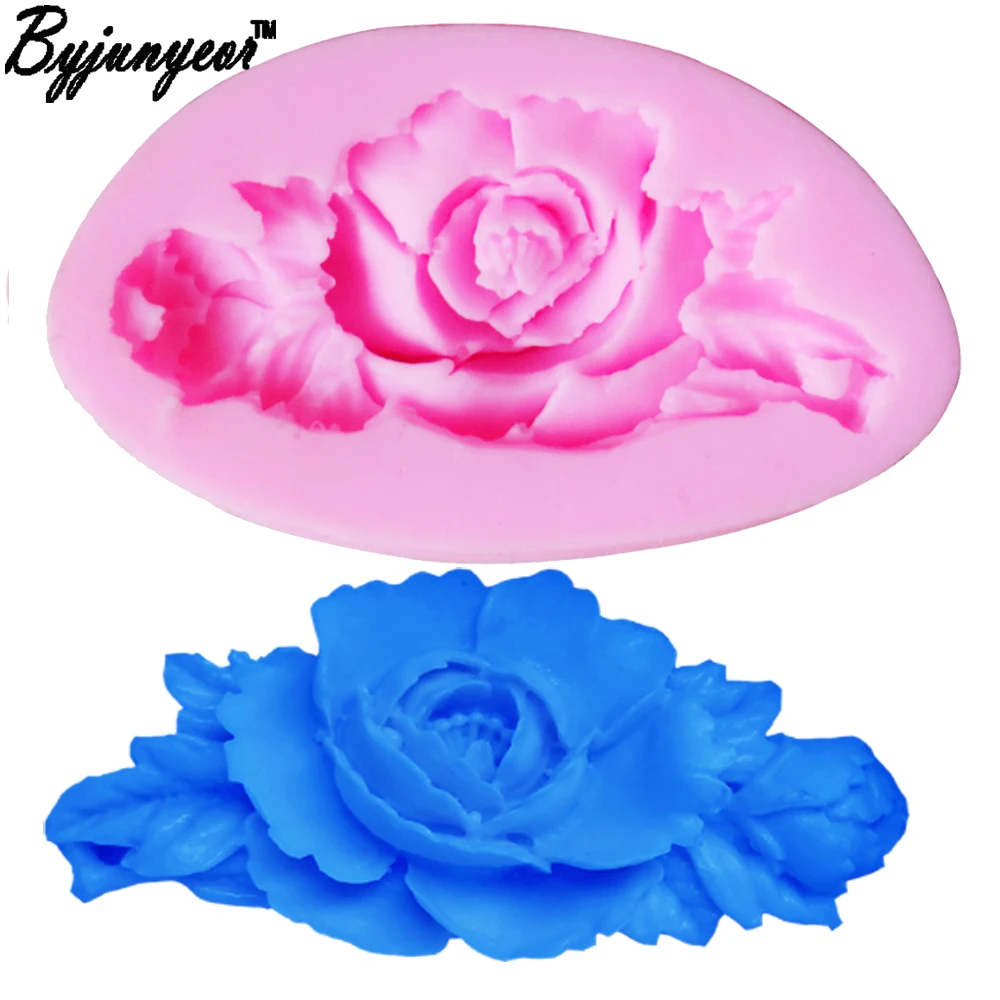 

Byjunyeor M010 NEW Rose leaf Fondant Cake Decoration tools Silicone Mold Chocolate Mold kitchen accessories
