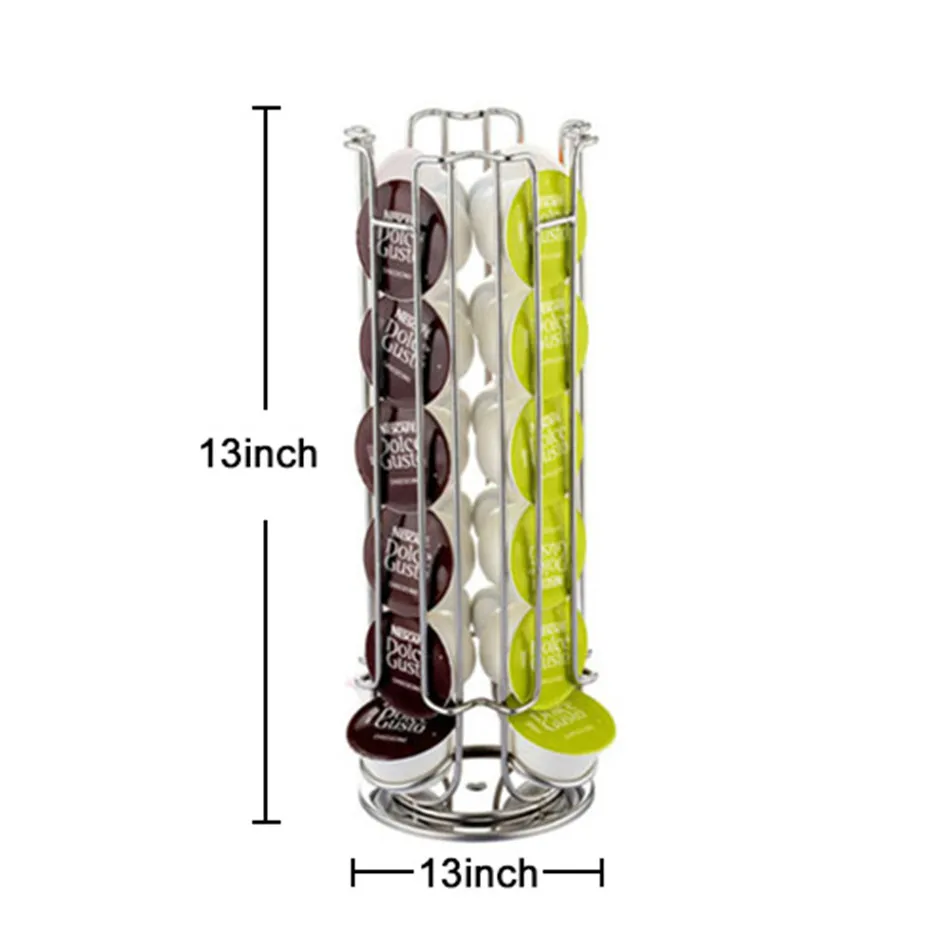 Металлический держатель для кофейных капсул VOGVIGO, железная Хромированная Подставка, хранение кофейных капсул, стойка для 18 шт., капсулы для капсул