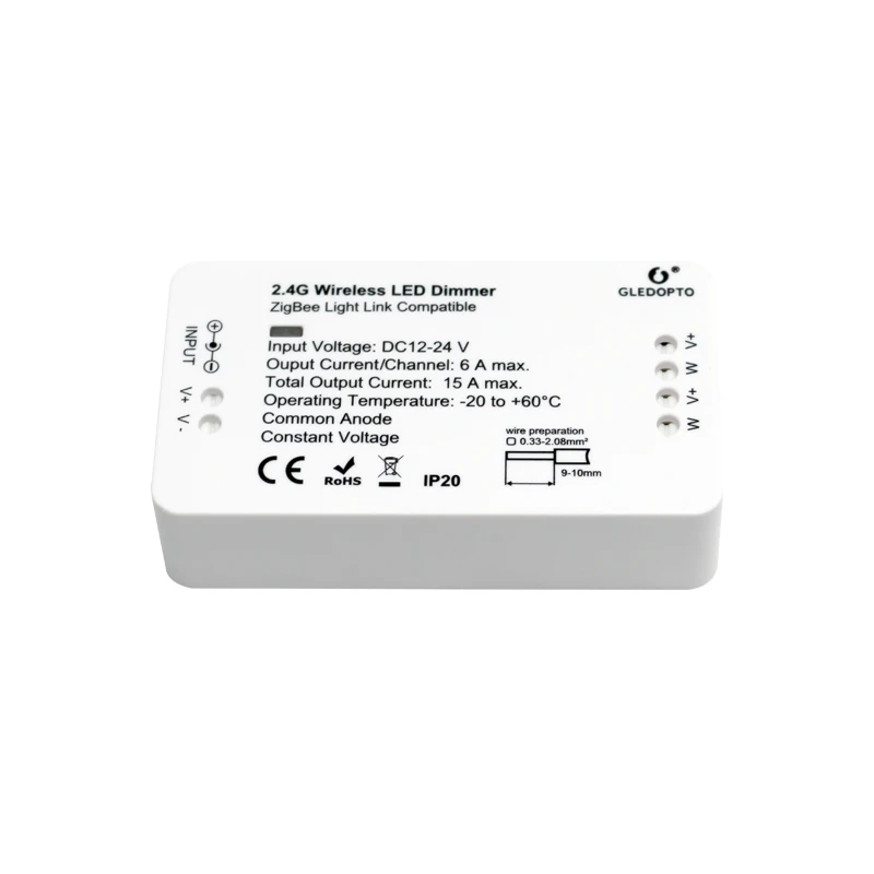 New ZIGBEE Led dimmer bridge Smart Home Inteligent Dimmer DC12V 24V 12A output zigbee Led Strip dimmer Zigbee ZLL protocol
