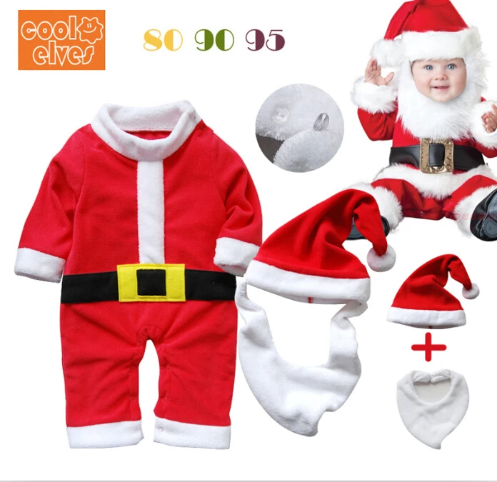 

2016 new arrived Christmas baby clothing set/Christmas romper+hat/Santa Claus cosplay costume