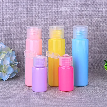 

100 X 30ml Candy Color Easy Flip Cap For PET Refillable Bottle Cosmetic Sample Bottles Wholesale