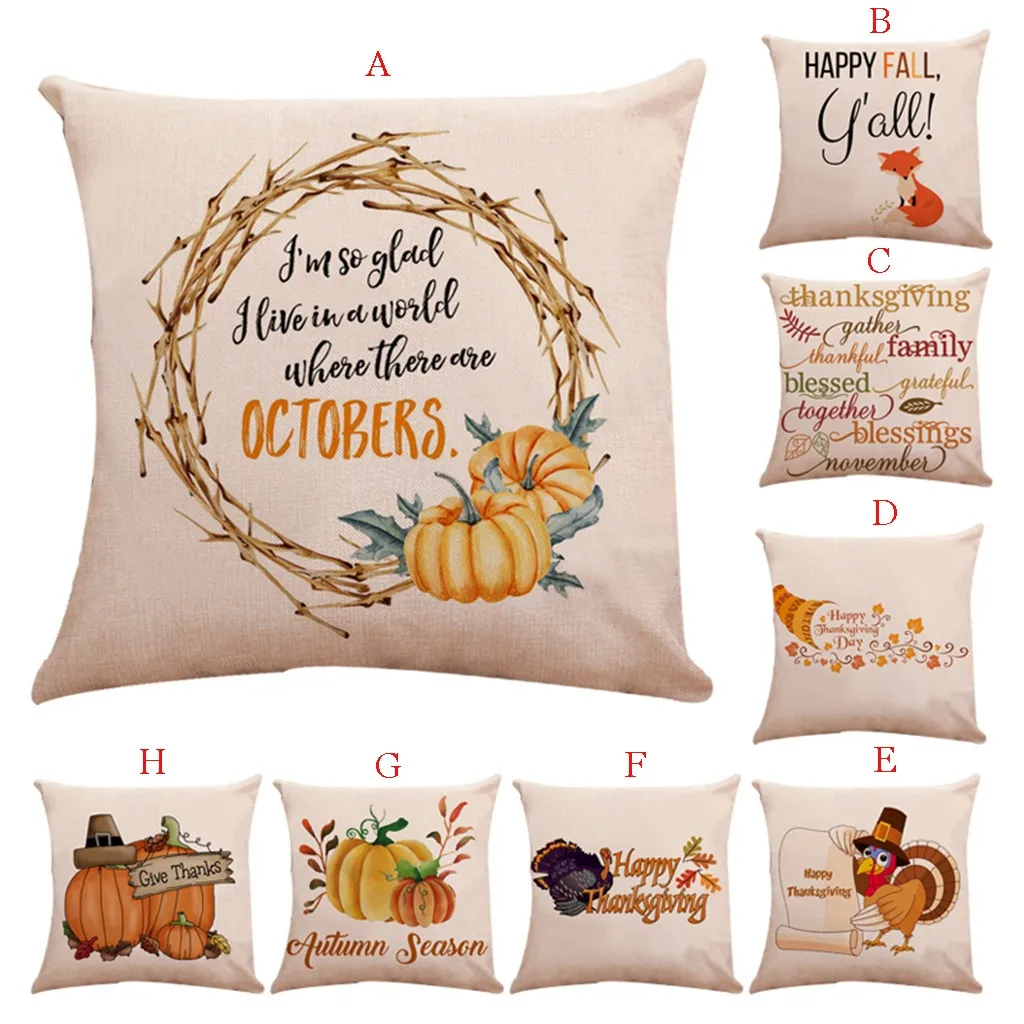 

Pumpkin Pillow Case Polyester Sofa Car Printed Cushion Cover Home Decorative Pillows Cover