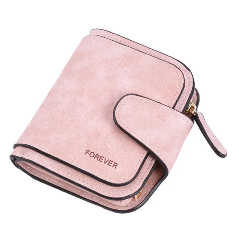 Pink Short Новинка, модные женские кошельки из нубука на шнурке, кошельки на молнии, женские короткие дизайнерские кошельки, много цветов, клатч - Цвет: Pink Short