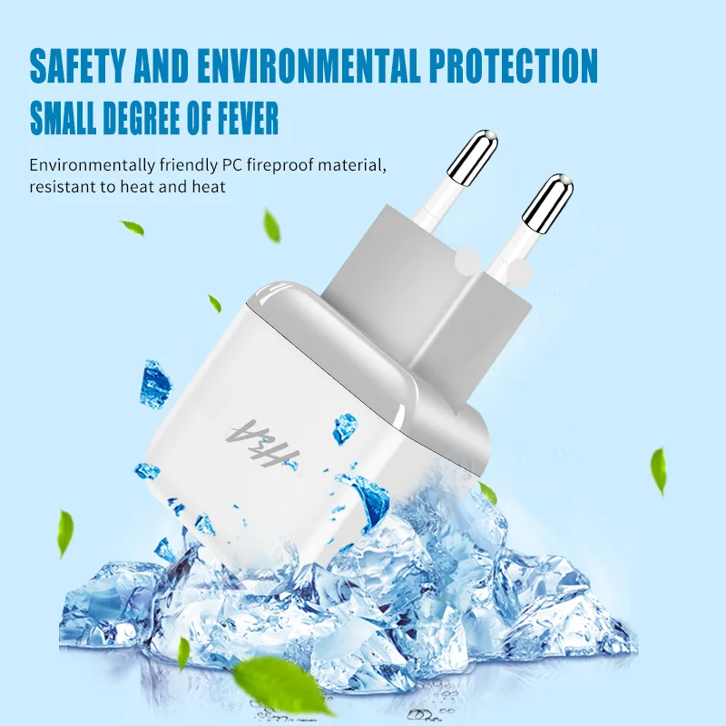 H & A شاحن USB مزدوج الهاتف المحمول قابش الشاحن نمط الاتحاد الاوروبي السفر الحائط مهايئ شاحن ل فون هواوي الهاتف شاحن سامسونج Xiaomi