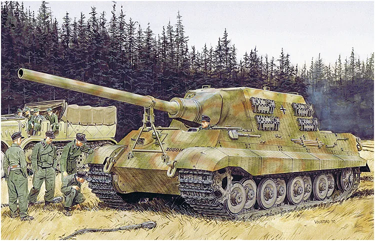 

6925 German Hunting Tiger Tank Destroyer Model with Metal Gun Barrel Magic Track model kit