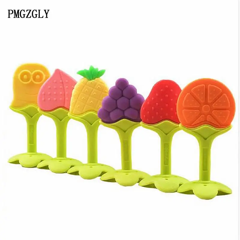 

Baby Teether Fruit Vegetable Shape Chews Silicone Infant Dental Care Toothbrush Toddler Training Teething Ring Teether