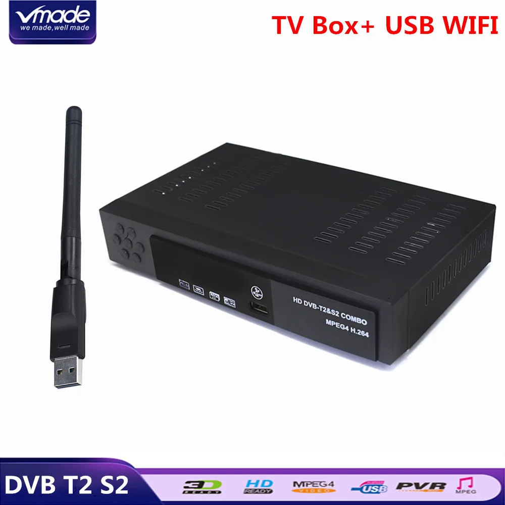 

Vmade HD Digital Terrestrial Satellite Receiver DVB-T2 DVB-S2 + USB WIFI Support H.264 Cccam Dolby Youtube Combo Set-Top Box
