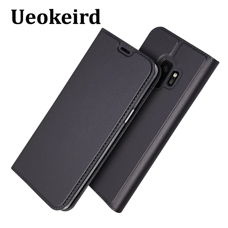 

Plain Black For Samsung S9 Plus Case Magnetism Flip Leather For Galaxy S9 Cover Busines High Quality Phone Cases