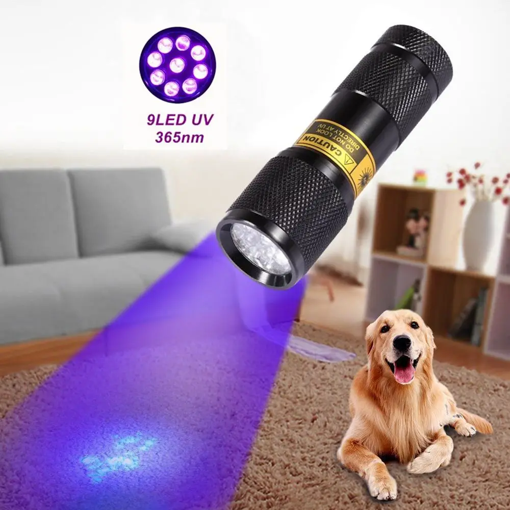

Alonefire 10pcs High Quality 9LED UV Light 365-370nm LED Flashlight (best inthe world UV light)