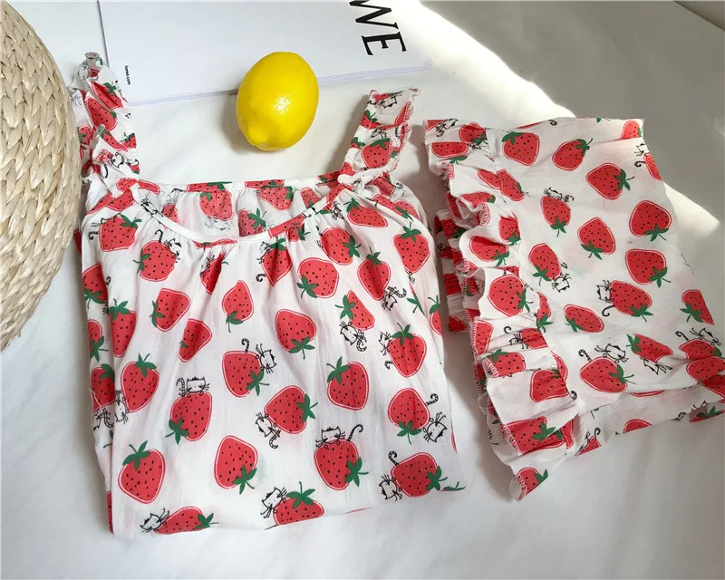 Fdfklak Новинка года хлопковые пижамы для женщин пикантные майка и шорты pijama комплект печати милая девушка домашняя одежда