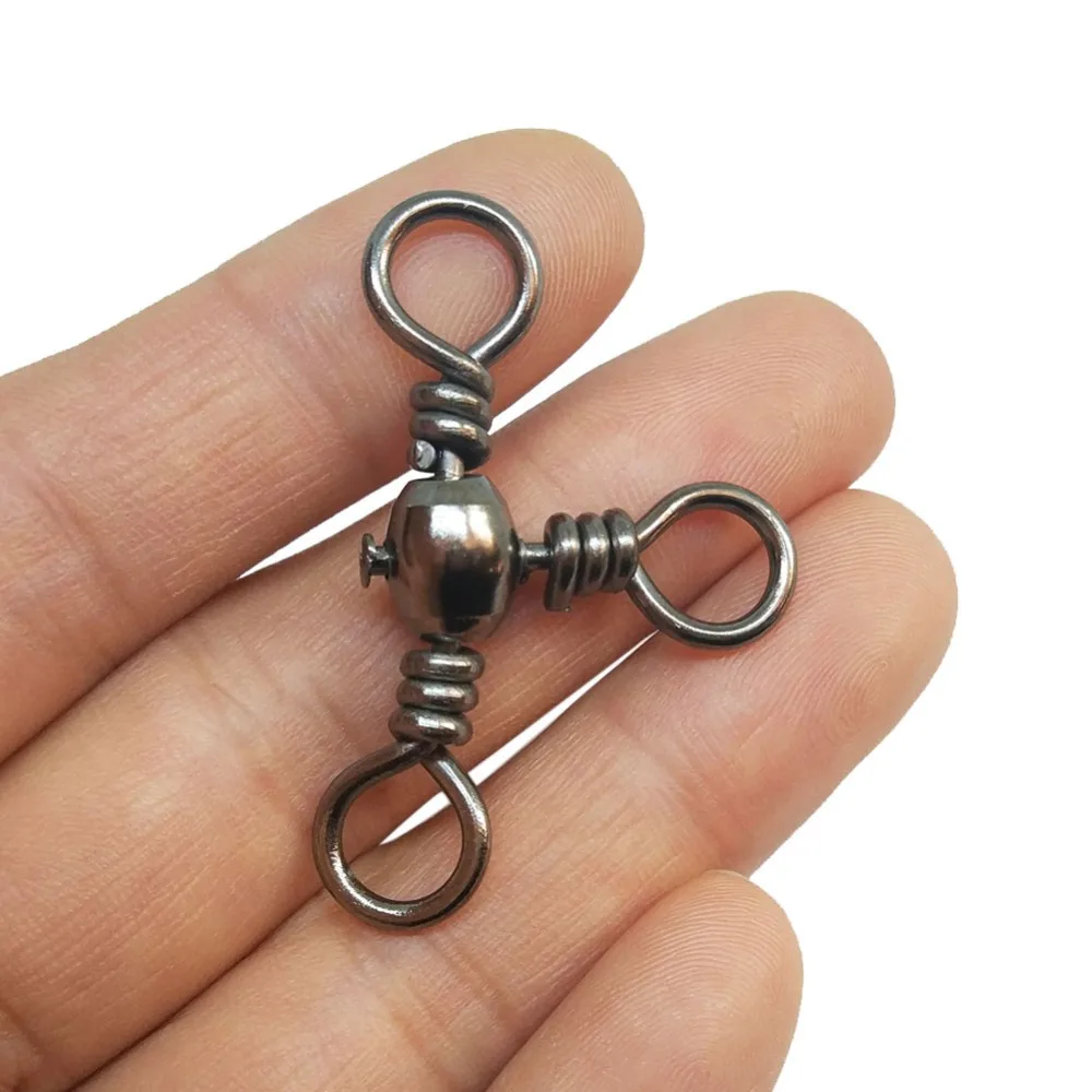 F1005 1000pcs/lot Fishing Swivels 3 Way Barrel Swivel Cross Line