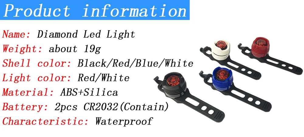 Clearance LED Waterproof Bike Bicycle Cycling Front Rear Tail Bag Helmet Red White Flash Lights Bright Safety Warning Lamp Caution Light 0